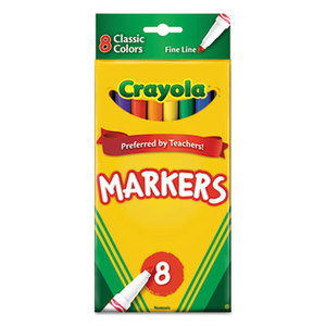 BINNEY & SMITH / CRAYOLA 587709 Non-Washable Markers, Fine Point, Classic Colors, 8/Set by BINNEY & SMITH / CRAYOLA