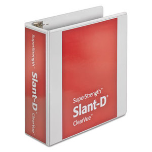 Cardinal Brands, Inc 10800 SuperStrength ClearVue Locking Slant-D Ring Binder, 4" Cap, 11 x 8 1/2, White by CARDINAL BRANDS INC.