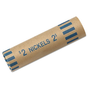 Nested Preformed Coin Wrappers, Nickels, $2.00, Blue, 1000 Wrappers/Box by MMF INDUSTRIES