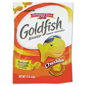 Goldfish Crackers, Cheddar, Single-Serve Snack, 1.5oz Bag, 72/Carton by PEPPERIDGE FARM, INC