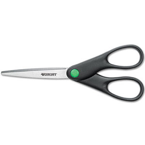 KleenEarth Recycled Stainless Steel Scissors, 7" Long, Black by ACME UNITED CORPORATION