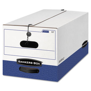 LIBERTY Heavy-Duty Strength Storage Box, Letter, 12 x 24 x 10, White/Blue, 4/CT by FELLOWES MFG. CO.