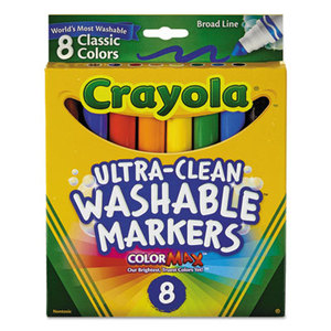 BINNEY & SMITH / CRAYOLA 587808 Washable Markers, Broad Point, Classic Colors, 8/Pack by BINNEY & SMITH / CRAYOLA