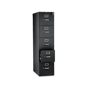 HON COMPANY 315PP 310 Series Five-Drawer, Full-Suspension File, Letter, 26-1/2d, Black by HON COMPANY