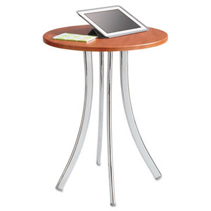 Safco Products 5099CY Decori Wood Side Table, Round, 25-3/4" Dia., 25-3/4" High, Cherry/Silver by SAFCO PRODUCTS