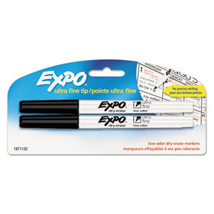 Sanford, L.P. 1871132 Low-Odor Dry-Erase Marker, Ultra Fine Point, Black, 2/Pack by SANFORD