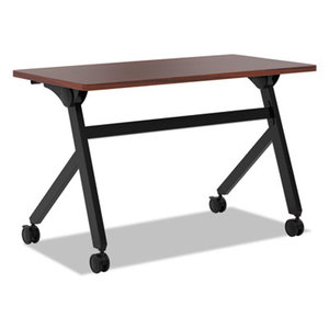 Multipurpose Table Flip Base Table, 48w x 24d x 29 3/8h, Chestnut by BASYX