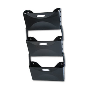 Ultra Hot File Three Pocket Wall File Set, Legal, Black by RUBBERMAID