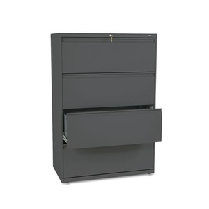 800 Series Four-Drawer Lateral File, 36w x 19-1/4d x 53-1/4h, Charcoal by HON COMPANY