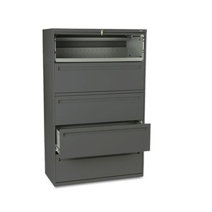 700 Series Five-Drawer Lateral File w/Roll-Out & Posting Shelves, 42w, Charcoal by HON COMPANY