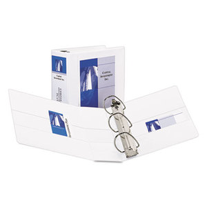 Avery 09901 Durable View Binder w/Locking EZD Rings, 11 x 8 1/2, 5" Cap, White by AVERY-DENNISON