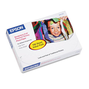 Epson Corporation S041727 Premium Photo Paper, 68 lbs., High-Gloss, 4 x 6, 100 Sheets/Pack by EPSON AMERICA, INC.