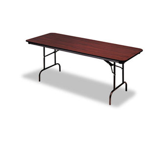 Premium Wood Laminate Folding Table, Rectangular, 60w x 30d x 29h, Mahogany by ICEBERG ENTERPRISES