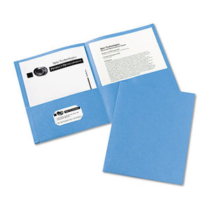 Avery 47986 Two-Pocket Portfolio, Embossed Paper, 30-Sheet Capacity, Light Blue, 25/Box by AVERY-DENNISON