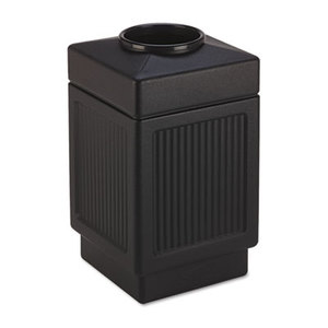 Safco Products 9475BL Canmeleon Top-Open Receptacle, Square, Polyethylene, 38gal, Textured Black by SAFCO PRODUCTS