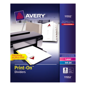 Avery 11552 Customizable Print-On Dividers, 8-Tab, Letter, 5 Sets by AVERY-DENNISON