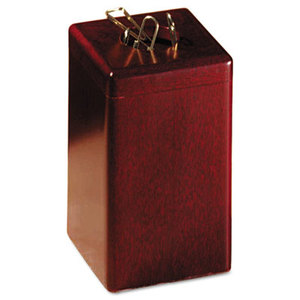 ROLODEX 23370 Wood Tones Paper Clip Holder, Wood, 2 1/8 x 2 1/8 x 3 1/2, Mahogany by ROLODEX