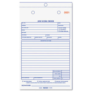 REDIFORM OFFICE PRODUCTS 4L456 Job Work Order Book, 5 1/2 x 8 1/2, Two Part Carbonless, 50/Book by REDIFORM OFFICE PRODUCTS