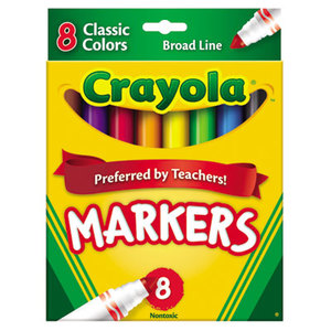 BINNEY & SMITH / CRAYOLA 587708 Non-Washable Markers, Broad Point, Classic Colors, 8/Set by BINNEY & SMITH / CRAYOLA