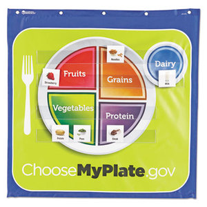 LEARNING RESOURCES/ED.INSIGHTS LER2394 Healthy Helpings My Plate Pocket Chart with 90 Food Cards, 7 Pockets, 28 x 28 by LEARNING RESOURCES