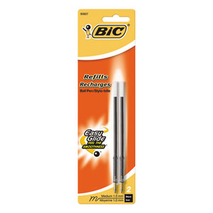 BIC MRC21 BLK Refill for Velocity, A.I., Pro+ Retractable Ballpoint, Medium, BLK, 2/Pack by BIC CORP.