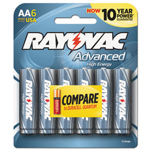 RAY-O-VAC 815-6HEF Alkaline High Energy Batteries, AA, 6/Pk by RAY-O-VAC