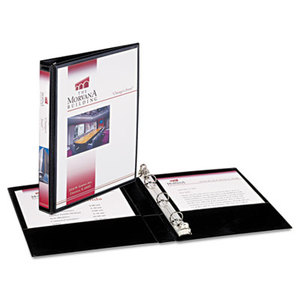 Avery 27725 Mini Size Durable View Binder w/Round Rings, 5 1/2 x 8 1/2, 1/2" Cap, Black by AVERY-DENNISON