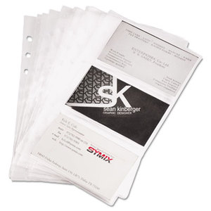 Business Card Binder Refill Pages, Six 2 x 3 1/2 Cards/Page, Clear, 10 Pages/PK by SAMSILL CORPORATION