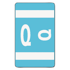 SMEAD MANUFACTURING COMPANY 67187 Alpha-Z Color-Coded Second Letter Labels, Letter Q, Light Blue, 100/Pack by SMEAD MANUFACTURING CO.