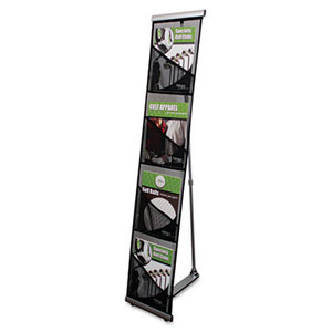 Deflecto Corporation 780172 Mesh Floor Stand, Four Compartments, 10w x 14-1/2d x 54h, Black by DEFLECTO CORPORATION