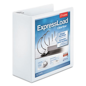 Cardinal Brands, Inc 49140 ExpressLoad ClearVue Locking D-Ring Binder, 4" Cap, 11 x 8 1/2, White by CARDINAL BRANDS INC.