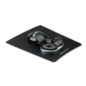Fellowes, Inc 9180701 Gel Gliding Palm Support w/Mouse Pad, Black by FELLOWES MFG. CO.