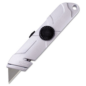 Self-Retracting Utility Knife, Silver Metal Handle by CONSOLIDATED STAMP