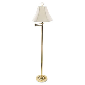 LEDU CORP. LED-L579BR Brass Swing Arm Incandescent Floor Lamp, 58" High, Cream by LEDU CORP.