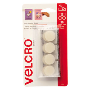 Velcro Industries B.V 91639 Removable Hook & Loop Fasteners, 1 1/4" Square & 7/8" Coin, White, 36 Sets by VELCRO USA, INC.