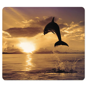 Recycled Mouse Pad, Nonskid Base, 7 1/2 x 9, Dolphin by FELLOWES MFG. CO.