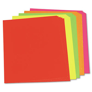 Neon Color Poster Board, 28 x 22, Green/Pink/Red/Yellow, 25/Carton by PACON CORPORATION