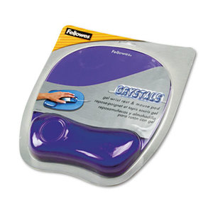 Gel Crystals Mouse Pad w/Wrist Rest, Rubber Back, 7 15/16 x 9-1/4, Purple by FELLOWES MFG. CO.