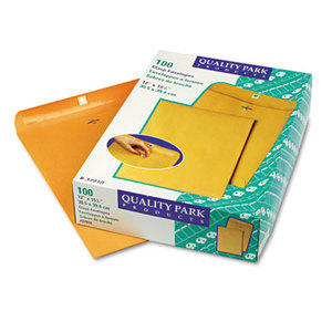 QUALITY PARK PRODUCTS 37910 Clasp Envelope, 12 x 15 1/2, 28lb, Brown Kraft, 100/Box by QUALITY PARK PRODUCTS