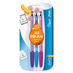 Sanford, L.P. 1924316 InkJoy 100 Stick Stylus Ballpoint Pens, 1.0 mm, Assorted, 3 per Pack by SANFORD