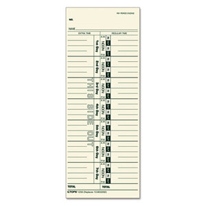 Tops Products 1256 Acroprint/Cincinnati/Lathem/Simplex/Stromberg Time Card 3 1/2 x 9, 500/Box by TOPS BUSINESS FORMS