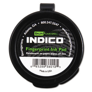 Fingerprint Ink Pad, 1 1/2" Diameter, Black by BAUMGARTENS