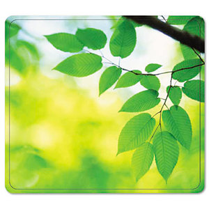 Recycled Mouse Pad, Nonskid Base, 7 1/2 x 9, Leaves by FELLOWES MFG. CO.