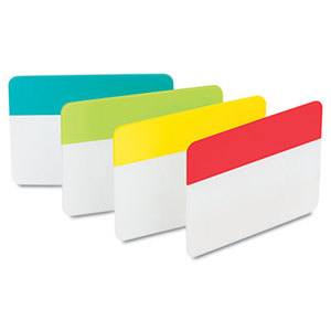 3M 686-ALYR Durable File Tabs, 2 x 1 1/2, Red/Yellow/Green/Blue, 24/Pack by 3M/COMMERCIAL TAPE DIV.