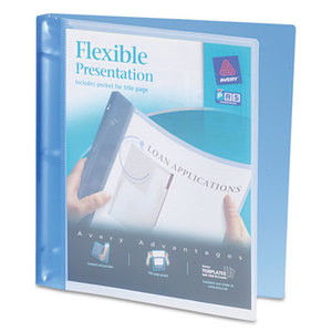 Avery 17670 Flexible Round Ring Binder, 11 x 8 1/2, 1/2" Capacity, Blue by AVERY-DENNISON