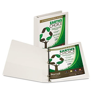 SAMSILL CORPORATION 18937 Earth's Choice Biodegradable Round Ring View Binder, 1" Cap, White by SAMSILL CORPORATION