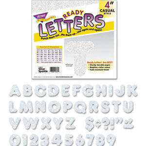 TREND ENTERPRISES, INC. T1613 Ready Letters Sparkles Letter Set, Silver Sparkle, 4"h, 71/Set by TREND ENTERPRISES, INC.