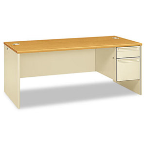 HON COMPANY 38293RCL 38000 Series Right Pedestal Desk, 72w x 36d x 29-1/2h, Harvest/Putty by HON COMPANY