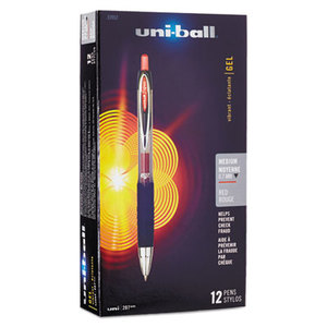 Signo Gel 207 Roller Ball Retractable Gel Pen, Red Ink, Medium, Dozen by SANFORD