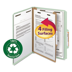 SMEAD MANUFACTURING COMPANY 13723 Classification Folder, One Divider, 2" Exp., 2/5 Cut, Letter, Gray/Green, 10/Box by SMEAD MANUFACTURING CO.
